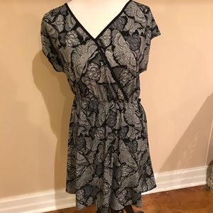 Maurices snap front v neck black dress medium